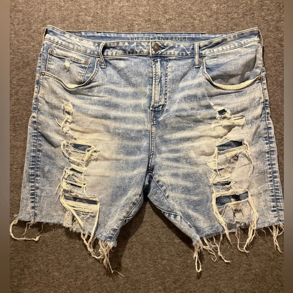 American Eagle Cut Off Jean Shorts Mens 42 blue 9